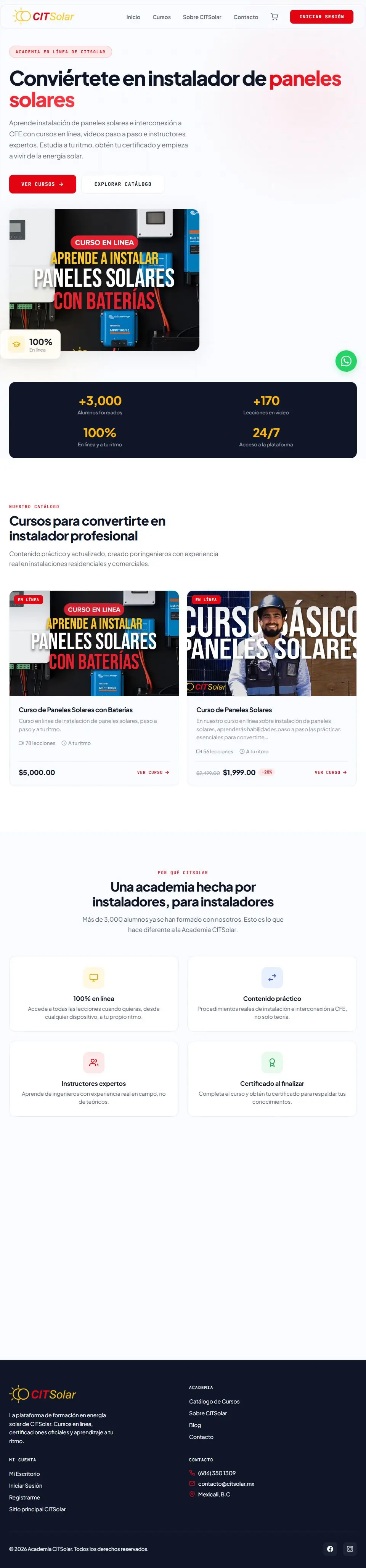 Página completa de academia.citsolar.mx