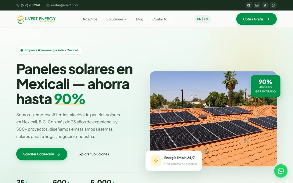 I-Vert Energy — Paneles solares
