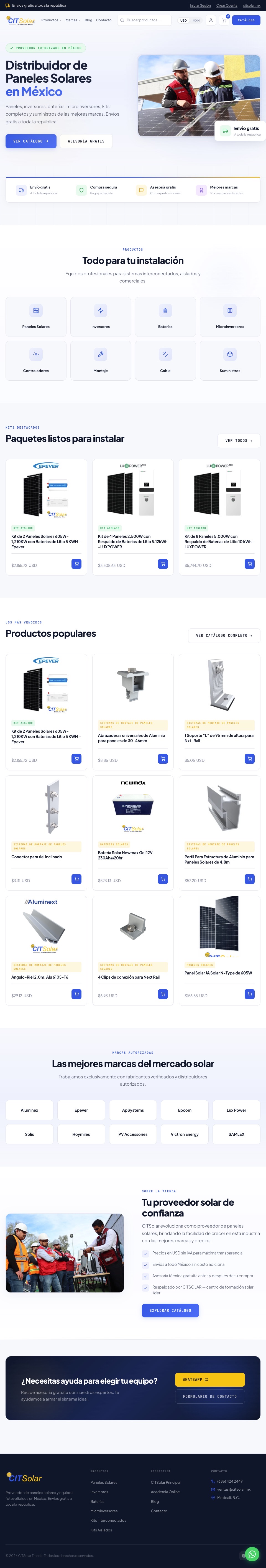 Página completa de tienda.citsolar.mx